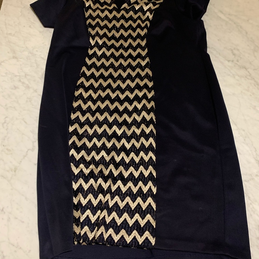 Navy blue and gold detail